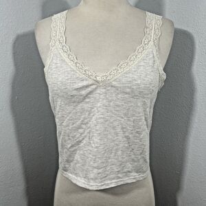 American Eagle Crop Top Womens Large Lace Trim Bella Swan Layers‎ Festival Y2K